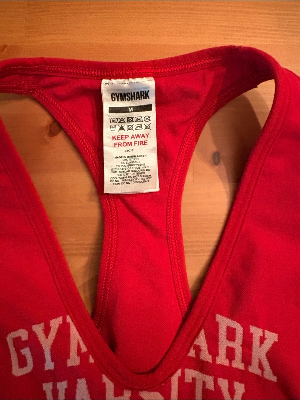 Gymshark Red Varsity Racerback Sports Bra - Picture 3 of 9